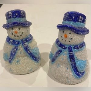 Vintage Snowmen Salt & Pepper Shakers 3”tall